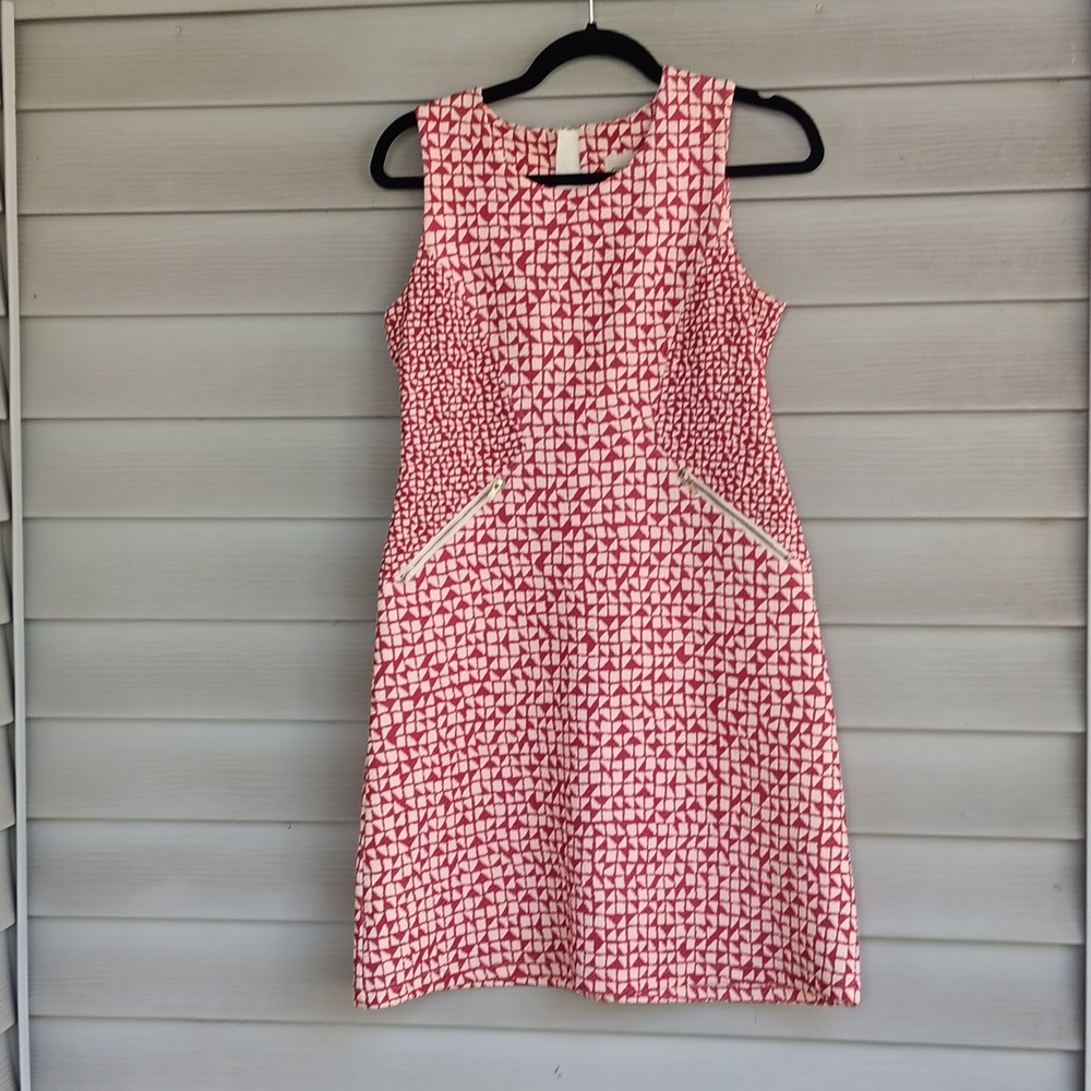 Tabitha Anthoropologie Red, White, Geometric A-line Dress - Picture 3 of 6